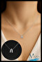 Bijuteri Silver Color Letter Necklace |   Minimal Design |   Daily Use 45 cm Shiny Jewelry Accessory
