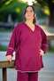 Anvelop Tie-Up Cardigan Elastic Waist Pants 100% Acrylic Plus Size Double Knitting Suit - 4