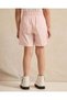 Girls Pink Plain High Waist Shorts - 3