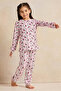 Girls Pink Hello Kitty Printed Pyjama Set (2 Piece)