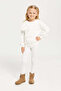 Girl White Placement Bow Sweatshirt - 2