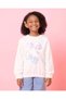 Girls Ivory Bow Printed Sweatshirt