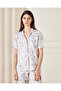 Women White Collared Pyjama Set (2 Piece) - 2