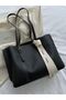 Loka Large Size Women's Hand and Shoulder Bag with Column Strap and Gift Detail - 3