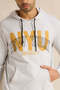Men Grey Printed Hooded Sweatshirt - 4