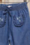 Infant Girls Blue Embroidered Trouser - 2