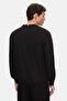 Machado Black Crew Neck Seersucker Print Standard Fit Men's Sweatshirt - 3