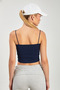 Women's Padded Tank Top with Straps - Dark Navy Blue - 5