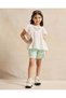 Girls Mint Plain High Waist Shorts - 2