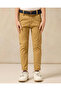 Boys Tan Dobby Belted Trouser
