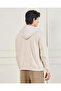 Men Beige Basic Zip Thru Hoodie Sweatshirt - 3