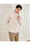 Men Beige Basic Zip Thru Hoodie Sweatshirt - 5