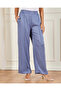 Women Blue Wide Leg Back Elasticated Trousers