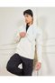 Men Ivory Basic Zip Thru Hoodie Sweatshirt - 5