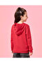 Girls Red Printed Hooded Sweatshirt - 3