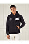 Men Black Front & Back Print Hooded Sweatshirt