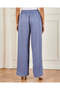Women Blue Wide Leg Back Elasticated Trousers - 3