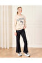 Senior Girls Beige Printed Basic Sweatshirt - 2