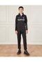 Senior Boys Black Heat Seal Zip Neck Crew Neck Sweatshirt - 2