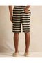 Men Beige And Black Striped Lounge Shorts - 3