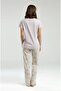 9005 Women's Floral Print Half Sleeve Round Neck Pajama Set - 5