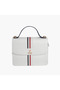 Logo Detail Satchel Bag with Flap Closure and Detachable Strap