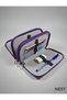 Sunii Leather Purple 3 Zipper Pencil Holder, Stationery Luxury Pencil Case - 7