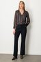 Buy Thick Elastic Flared Pants Black 1105-26K - 2