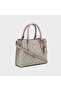 Shonda Monogram Double Handle Satchel Bag with Magnetic Closure and Detachable Strap - 2