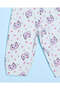 Infant Girls Blue Cat Printed Jogger Pants - 4
