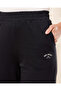 Women Black Ribbed Hem Jog Pants - 4