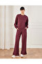 Women Burgundy Wide Leg Active Pants - 2