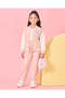 Girls Pink Buttoned Jog Suit (2 Piece)