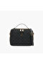 Monogram Print Crossbody Bag with Zip Closure