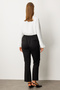 Elastic Waist Beaded Detail Trousers Black 1085-26K - 5