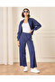 Women Navy Wide Leg Active Pants - 2