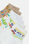 Infant Boys Beige And White Car And Dino Ankle Socks (3 Pairs) - 3