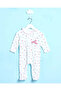 Baby White Printed Velour Sleepsuit