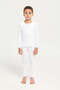 Boys White Solid Thermal Set (2 Piece)
