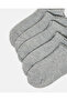 Girls Grey Low Ankle Socks With Scallop Edge Welt (5 Pairs) - 3
