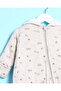 Baby Beige Melange Fluffy Hooded Coat - 2