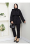 Button Detailed Belted Oversized Trench Coat Rc853107 - 2