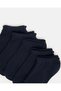 Girls Navy Low Ankle Socks With Scallop Edge Welt(5 Pairs) - 2