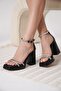 Blaire women's black high heeled sandals - 4