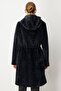 Drawstring Plush Women's Coat 6077 - 4