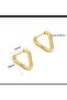 1 Pair Stainless Steel Unisex Triangle Hoop Earrings - 2