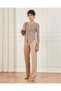 Women Beige Neck Detailed Ribbed Cardigan - 2