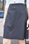 High Waist Lightweight Stretch Fabric Fabric Knee Length Bell Skirt-Brown Diagonal Herringbone - 6