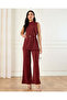 Women Burgundy Jacquard Top - 2