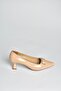 V250521108 Patent Leather Thick Heeled Pointed Toe Women's Shoes - 5